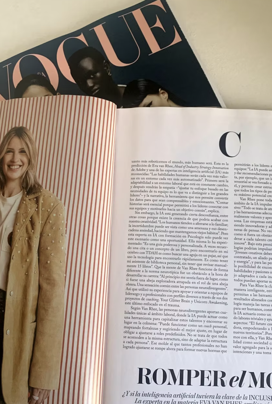 Eva, featured in Vogue.
